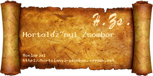 Hortolányi Zsombor névjegykártya